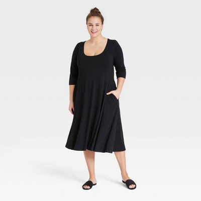 Women's Plus Size 3/4 Sleeve Babydoll Dress - Ava \u0026 Viv™ : Target